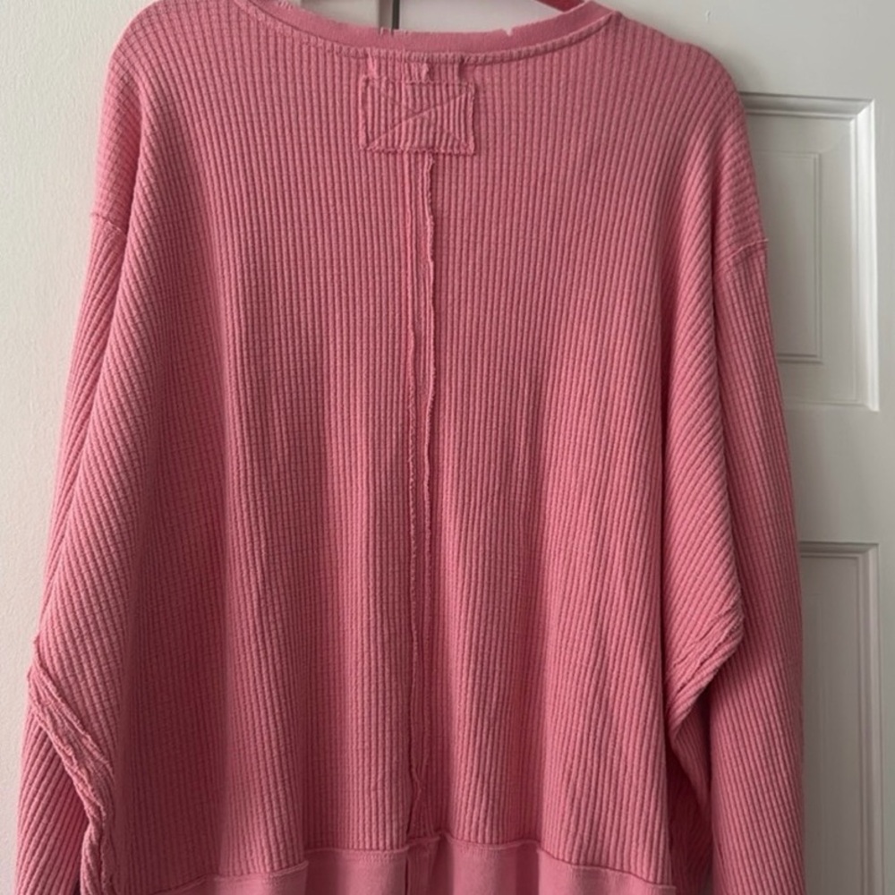 NWOT Free People We The Free Buttercup thermal in Strawberry Crème - Picture 5 of 5
